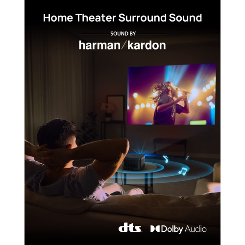 Boîte ouverte - Projecteur de cinéma maison UHD 4K Horizon Pro de XGIMI pour films, Wi-Fi/Bluetooth, Android TV, haut-parleurs de Harman Kardon,