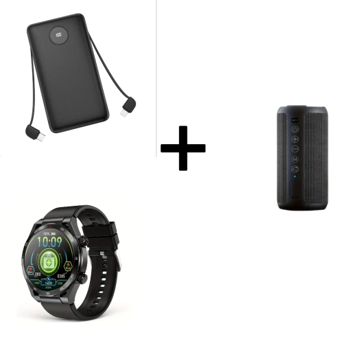 10000mAh Power Bank, Wireless Speaker with 24W Stereo Sound & 30H Playtime, Men's Smartwatch with Fitness Tracking, Music Control & Sleep Monitor