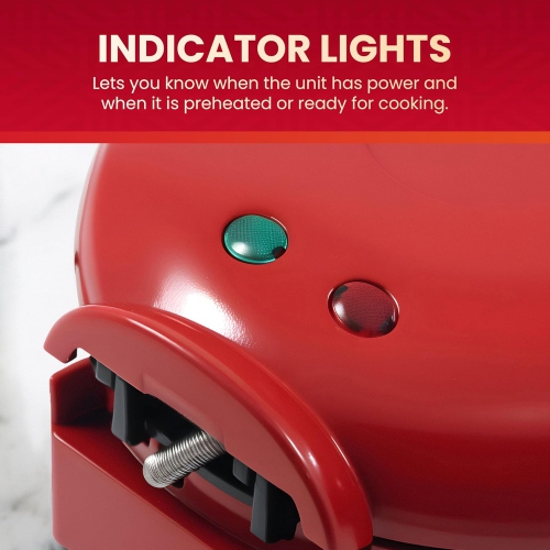 Elite Gourmet 8-Inch Non-Stick Electric Quesadilla Maker, Easy-Slice 6-Wedge, Red