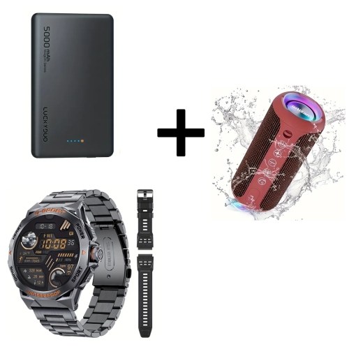 Magnetic 5000mAh Power Bank, 24W Wireless Speaker, 1.43" Fitness Smartwatch for Android & iPhone