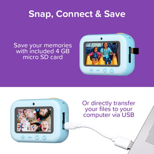 New myFirst Camera Insta 20 - Instant Print Digital Camera for Kids with 16MP Photos, Video 1080P, Selfie Lens, Thermal Printing No Ink, Micro SD Card