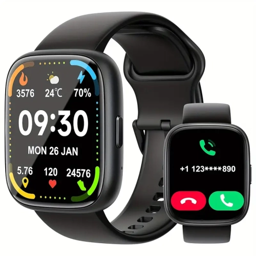Smartwatch with Calls, 24W Wireless Speaker, 16000mAh Battery Pack for Heated Vest, Fast Charging, Waterproof, RGB Lights