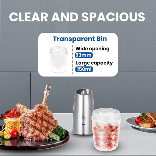 axGear Electric Salt and Pepper Grinder Set of 2 USB Rechargeable Durable Modern Style