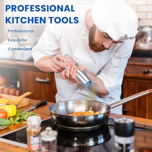 axGear Electric Salt and Pepper Grinder Set of 2 USB Rechargeable Durable Modern Style