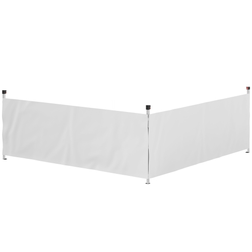 Outsunny 2 PCS Canopy Half Walls for 10' x 10' or 10' x 20' Pop Up Canopy, 2 Packs Half Sidewalls Only, White