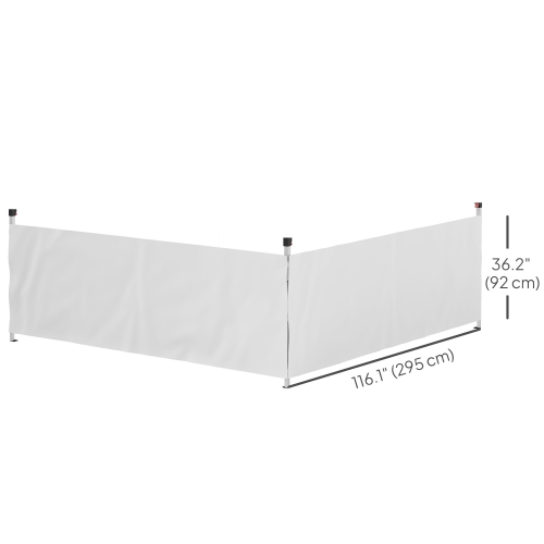 Outsunny 2 PCS Canopy Half Walls for 10' x 10' or 10' x 20' Pop Up Canopy, 2 Packs Half Sidewalls Only, White
