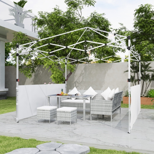 Outsunny 2 PCS Canopy Half Walls for 10' x 10' or 10' x 20' Pop Up Canopy, 2 Packs Half Sidewalls Only, White