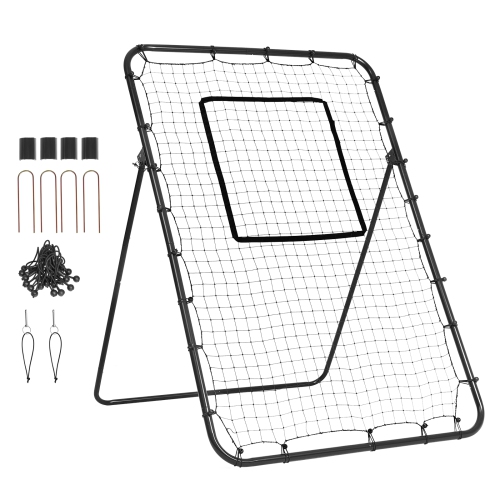 VEVOR 4 x 6 Feet Baseball And Softball Rebounder Net, PitchBack Baseball Nest for Fielding Training, Pitch Return Trainer Rebound Net with Pitching