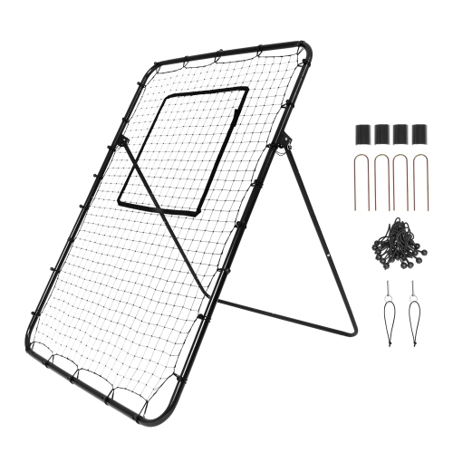 VEVOR 4 x 6 Feet Baseball And Softball Rebounder Net, PitchBack Baseball Nest for Fielding Training, Pitch Return Trainer Rebound Net with Pitching