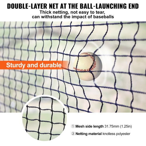 VEVOR 12FT Baseball Batting Cage, Softball and Baseball Batting Cage Net and Frame, Practice Portable Cage Net with Carry Bag, Heavy Duty Enclosed