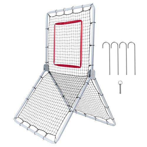 VEVOR 3.5 x 6 ft Baseball And Softball Rebounder Net,PitchBack Baseball and Softball Pitchback Net, Fielding Trainer, Bounce Back Net for