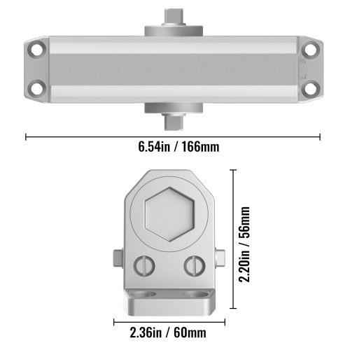VEVOR 150 Lbs Door Closer, Automatic Door Closer Commercial or Residential Use , Adjustable Size Hydraulic Buffer Door Closers Heavy Duty Cast
