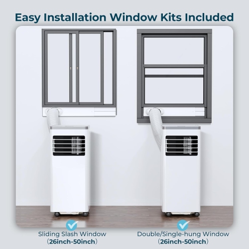 ZAFRO 8,000 BTU Portable Air Conditioner, Quiet 3 in 1 AC Unit with Fan & Dehumidifier,Cools up to 350 Sq.Ft,2 Fan Speeds,24Hrs Timer,Child