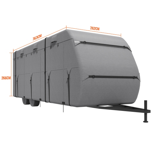 VEVOR 22-24 ft Travel Trailer Cover, RV Cover, 4-Layer Non-Woven Fabric Camper Cover, Waterproof, Windproof and Rip-Stop Class A RV Cover, with