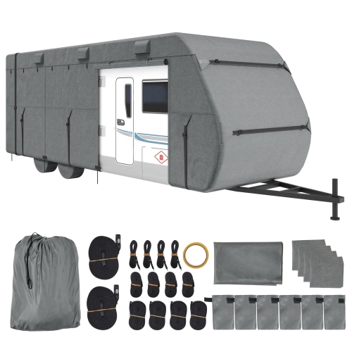 VEVOR 28-31 ft Travel Trailer Cover, Class A RV Cover, Top 300D Oxford Fabric Camper Cover, Waterproof, Windproof and Rip-Stop, with Storage Bag,