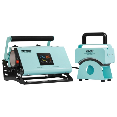 VEVOR 2 in 1 Tumbler and Hat Heat Press Machine, Mini Hat Heat Press for Caps, Tumbler Heat Press for 11-30oz Sublimation Tumblers and Mugs,