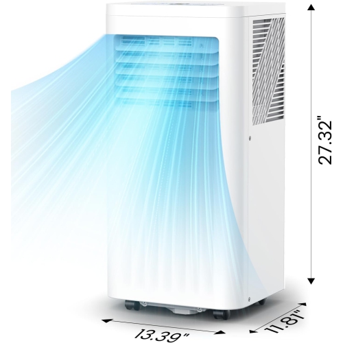 ZAFRO Portable Air Conditioners 8,000 BTU, Portable AC with Cooling, Fan, Dehumidifier Function, 24H Timer, Cooling up to 350 Sq.Ft. Window Kit