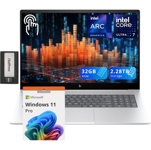 HP Envy 17.3" FHD Touchscreen Laptop, Intel Ultra 7 155H,2.28TB Storage(2TB SSD+288GB Docking Station Set),32GB RAM,Intel Arc Graphics, Backlit