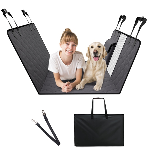 VEVOR 54"x24" Back Seat Extender for Dogs,Dog Hammock for Car Back seat,Waterproof Hard Bottom Dog Car Seat Cover for Back Seat,Supports 400lbs with