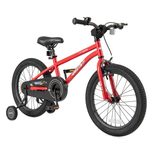Vélo pour enfants de 18&nbsp;po de Costway pour enfants de 4-8 ans avec selle réglable et guidon antidérapant rouge