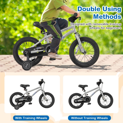 Costway 14-Inch Kid's Bike for 3-5 Years Old with Adjustable Saddle & Anti-slip Handlebar