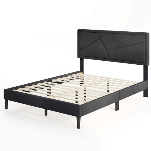 Costway Twin/Full/Queen Size Bed Frame with High Headboard & Wooden Slats No Box Spring Needed