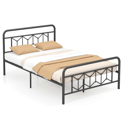 Costway Twin/Full/Queen/King Size Bed Frame Mattress Foundation with Headboard 12.5" Under-bed Storage Black