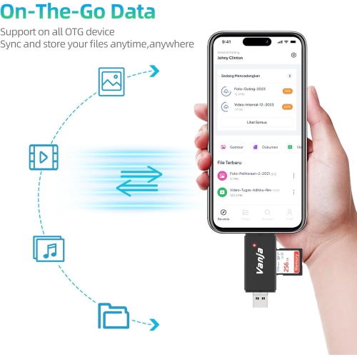 Lecteur de cartes SD/microSD, adaptateur USB Type C Micro USB OTG et lecteur de cartes mémoire portatif USB pour SDXC, SDHC, SD, MMC, RS-MMC Cartes