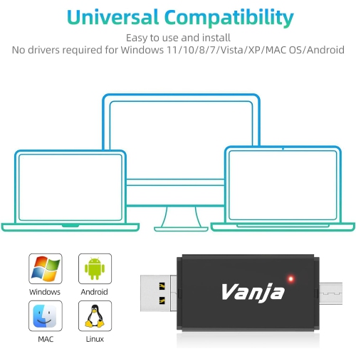 Lecteur de cartes SD/microSD, adaptateur USB Type C Micro USB OTG et lecteur de cartes mémoire portatif USB pour SDXC, SDHC, SD, MMC, RS-MMC Cartes