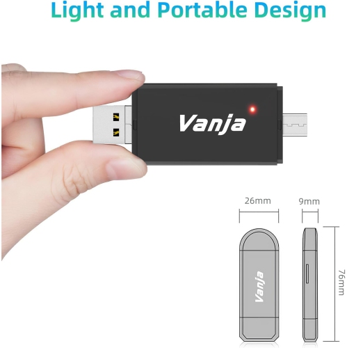 Lecteur de cartes SD/microSD, adaptateur USB Type C Micro USB OTG et lecteur de cartes mémoire portatif USB pour SDXC, SDHC, SD, MMC, RS-MMC Cartes