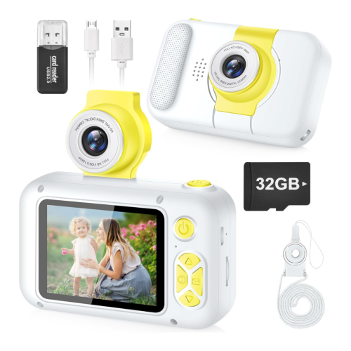 Kid Camera,ARNSSIEN Camera for Kid,2.4in IPS Screen Digital Camera,180°Flip Len Student Camera,Children Selfie Camera with Playback