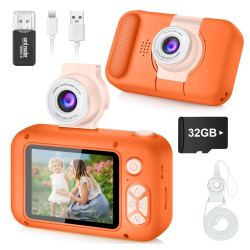 Kid Camera,ARNSSIEN Camera for Kid,2.4in IPS Screen Digital Camera,180°Flip Len Student Camera,Children Selfie Camera with Playback