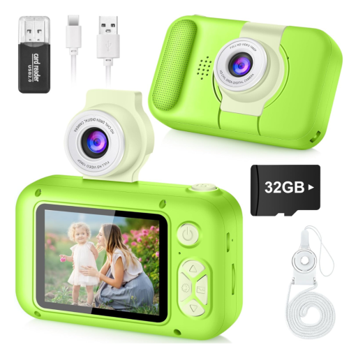 Kid Camera,ARNSSIEN Camera for Kid,2.4in IPS Screen Digital Camera,180°Flip Len Student Camera,Children Selfie Camera with Playback