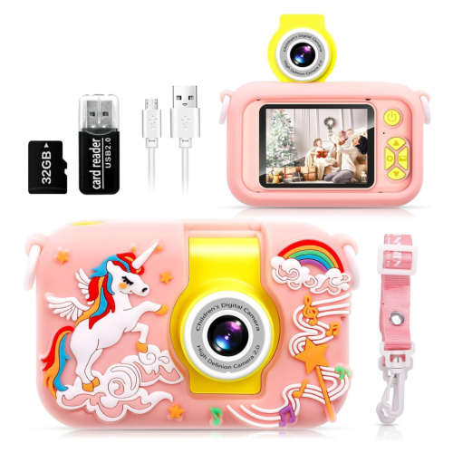 Kid Camera,ARNSSIEN Camera for Kid,2.4in IPS Screen Digital Camera,180°Flip Len Student Camera,Children Selfie Camera with Playback