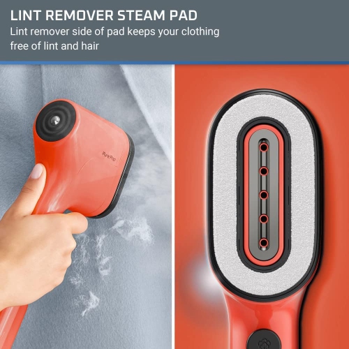 Rowenta Pure Pop Handheld Garment Steamer, 1150W, 15 Sec Heat-up, Red Coral, Reversible Steam Pad