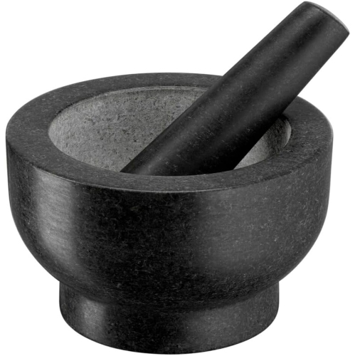 Image 1 of 7.. T-Fal Jamie Oliver Granite Mortar & Pestle, 14.5cm, Manual Grinder for Herbs and Spices, 1.3 Cup Capacity, Gray