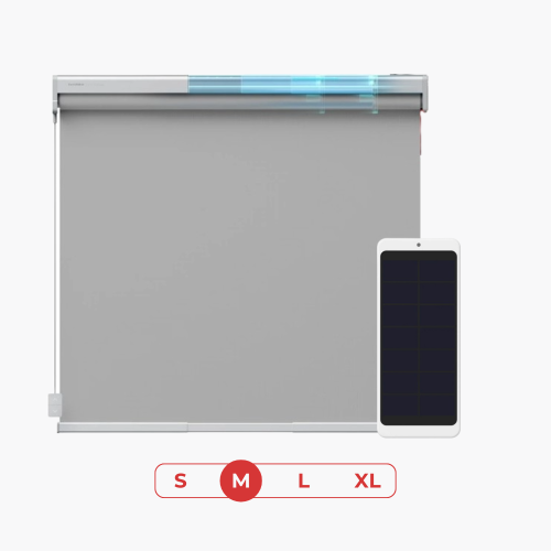 Image 1 of 1.. SwitchBot Roller Shade + SwitchBot Solar Panel for Roller Shade Bundle | Smart Automatic Blinds, Fits Any Window - Grey
