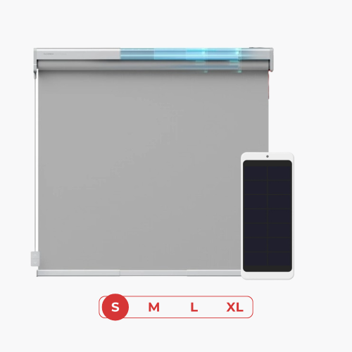Image 1 of 1.. SwitchBot Roller Shade + SwitchBot Solar Panel for Roller Shade Bundle | Smart Automatic Blinds, Fits Any Window - Grey