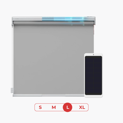 SwitchBot Roller Shade + SwitchBot Solar Panel for Roller Shade Bundle | Smart Automatic Blinds, Fits Any Window - Grey