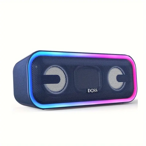 Haut-parleur portatif sans fil 24 W avec lumières multicolores, montre intelligente de 1,58 po avec suivi de mise en forme et fonction