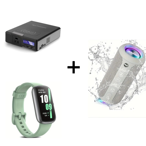 Fitness Tracker with Sleep Monitor, 41600mAh Portable Power Bank with AC Outlets, 24W Waterproof Wireless Speaker with BT 5.3 and RGB Lights for