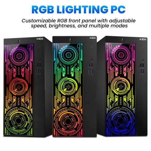Remis à neuf - Ordinateur de jeu AXOII RGB, processeur Core i7 d'Intel, GeForce GTX 1050 Ti 4&nbsp;Go, mémoire vive 32&nbsp;Go, SSD d'4,0&nbsp;GHz