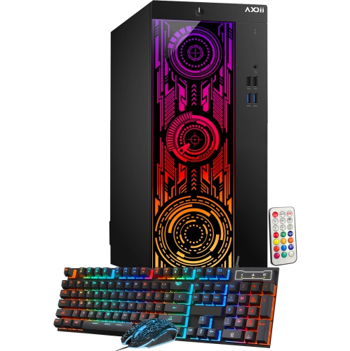 Refurbished - AXOII RGB Gaming PC Desktop Computer, Intel Core i7 Processor Upto 4.60GHz, GeForce GTX 1650 4GB, 32GB RAM, 1TB NVMe, Wi-Fi, Bluetooth