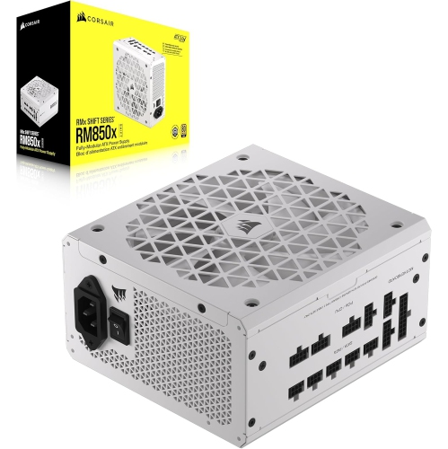 Image 1 de 7.. CORSAIR – Bloc d'alimentation ATX modulaire RM850x Shift 850&nbsp;W, 80 Plus Gold, ATX 3,0, PCIe 5,0, blanc