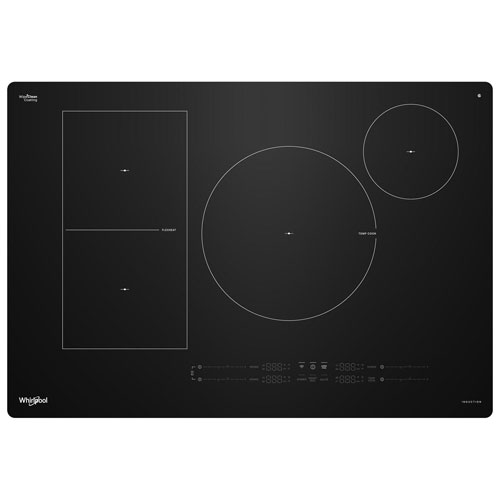Whirlpool Intelligent 30" 4-Element Induction Cooktop (WCIT7530SB) - Black
