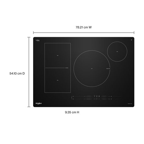 Whirlpool Intelligent 30" 4-Element Induction Cooktop (WCIT7530SB) - Black