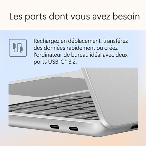 Microsoft Surface Laptop 13" Copilot+ PC Laptop - Platinum (Snapdragon X Plus/16GB RAM/512GB SSD) - Bilingual