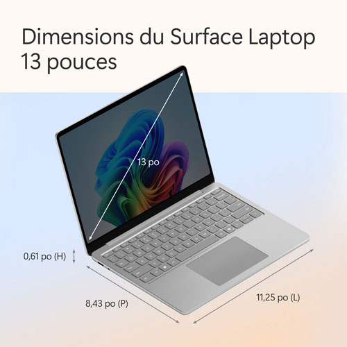 Microsoft Surface Laptop 13" Copilot+ PC Laptop - Platinum (Snapdragon X Plus/16GB RAM/512GB SSD) - Bilingual