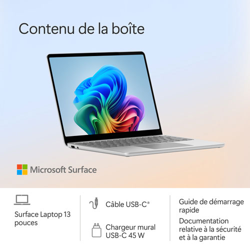 Microsoft Surface Laptop 13" Copilot+ PC Laptop - Platinum (Snapdragon X Plus/16GB RAM/512GB SSD) - Bilingual