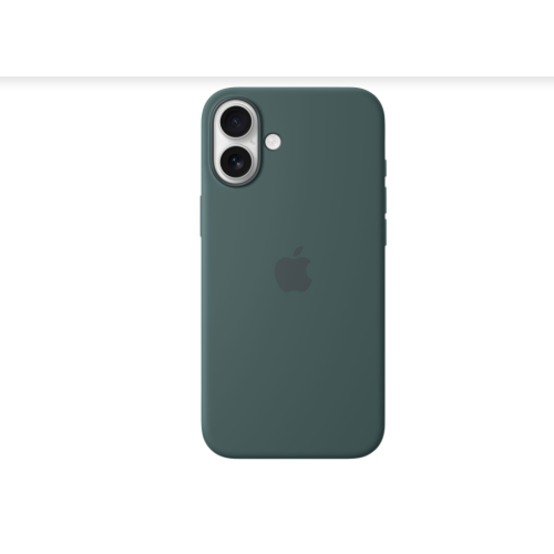 Image 1 of 1.. Refurbished Apple Silicone Fitted Hard Shell Case with MagSafe for iPhone 16 Plus - Lake Green MYYH3ZM/A